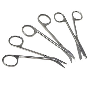 Ciseaux à croissant angulaire incurvé droit en acier inoxydable de 4,5 po, crochet délicat, retrait de sutures sans effort, alimentation manuelle MOL - Product Image 2
