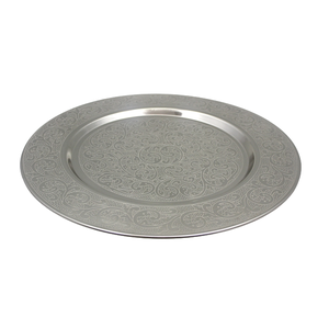 Lot de 3 assiettes rondes en fer couleur argent plats et assiettes au design moderne pour la décoration de la maison et des ustensiles de cuisine personnalisés - Product Image 6