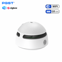 Détecteur de fumée WIFI PGST avec sirène et lumière haute visibilité, design contemporain, autonomie de 10 ans, alarmes incendie