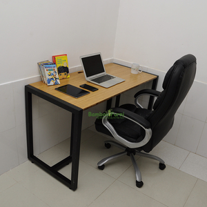 BambooFurni Minimalist Bamboo Wood Commercial <b>Work</b> <b>Desk</b> 120x60x75cm Freestanding Simple Design - Product Image 5