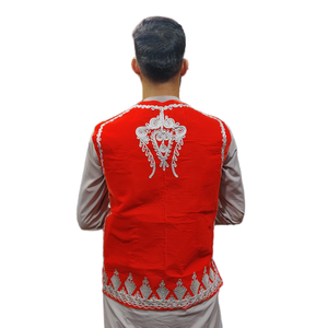Gilet afghan de luxe pour homme, broderie traditionnelle, décontracté, respirant, dentelle élégante, tenue de fête pour les occasions culturelles et religieuses - Product Image 6