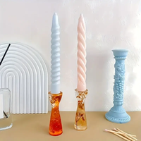 Moule à bougie colonne romaine Moule à bougie en silicone à colonne haute unique pour la décoration intérieure et la coulée de bijoux