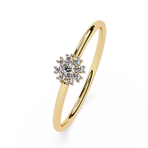 Or jaune Lab Grown Diamants Bague de fiançailles Femmes Tournesol Cluster De Luxe Élégant Fine Bijoux Unique Cadeau De Mariée - Product Image 5