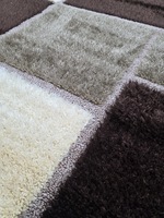 Tapis turc Adiva Shaggy en polyester fait main de Gaziantep, avec envers en latex, réversible, rectangulaire, pour salon, à poils longs
