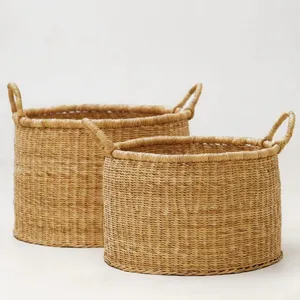 Panier de rangement rectangulaire en bambou tressé à la main HNH, style bohème, écologique, pliable, capacité 6-10L, 40x40x25cm, Vietnam - Product Image 6