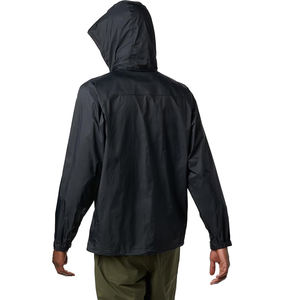 แจ็กเก็ตกันฝนสำหรับผู้ชาย, เสื้อคลุมกันลมมีฮู้ดสีดำ/สี - Product Image 4