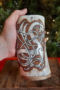 Alta demanda Taza de cuerno estilo vikingo Bebida natural hecha a mano para cerveza o cerveza e hidromiel disponible al mejor precio - Product Image 5