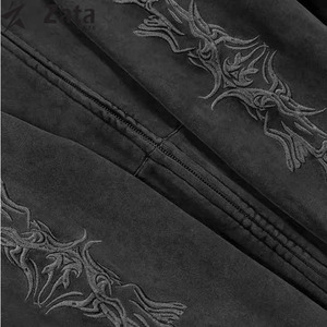 Sweat à capuche décontracté pour homme, personnalisé avec logo imprimé DTG, respirant, écologique, effet délavé soleil, design vintage, coupé-cousu - Product Image 6