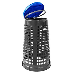 Poubelle 110L robuste 85cm 51/38cm matériau en polyéthylène à couvercle bleu pour produit en plastique à couvercle bleu à la maison/au bureau - Product Image 1