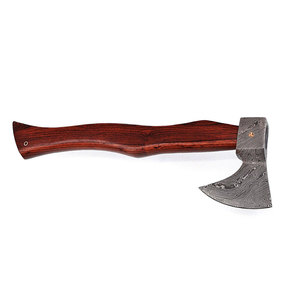 ขวานเหล็กดามัสกัสแบบดั้งเดิม พร้อมน้ำหนักสมดุลและด้ามจับผิวเรียบ สำหรับงานไม้ ขวานเหล็กดามัสกัส - Product Image 6