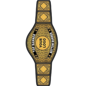 Ceinture de championnat de boxe personnalisée, noir et or, PU, unisexe, équipement d'entraînement durable pour les arts martiaux - Product Image 2