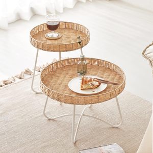 Nouvelle conception de table ronde en rotin naturel tissé à la main, tables basses rondes en rotin de haute qualité, salon, fabrication au Vietnam - Product Image 1