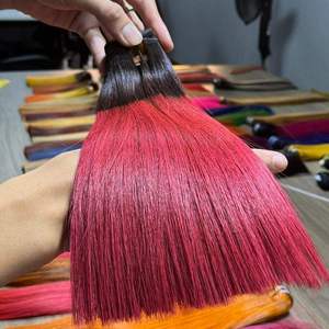 Cheveux humains vietnamiens de qualité supérieure, lisses et soyeux, pour une couleur vive, extensions de cheveux vierges Remy à double trame, cheveux bruts - Product Image 3