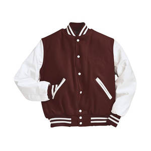 Haute qualité hommes européens US grande taille Vintage Baseball manteau en cuir véritable université veste Stand broderie épaisse peau d'agneau - Product Image 4