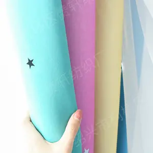 OEM custom logo design cross-border 4-color gradient rainbow stripe double-layer gauze children's hollow star curtain fabric