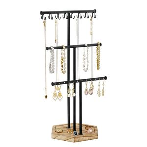 Organizador de joyas de oro rosa para collares, pendientes, pulseras con elegante soporte de exhibición para anillos y accesorios con estilo - Product Image 2