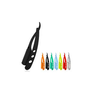 Navaja de Afeitar Profesional de Hoja Recta para Afeitado al Ras, Navaja Clásica Manual para Hombres con Mango Negro para Barberos - Product Image 1