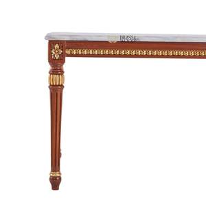 Mesa de Centro Rectangular de Lujo con Tapa de Mármol Blanco y Elegantes Detalles Dorados Tallados a Mano para una Decoración Clásica de Sala de Estar - Product Image 2