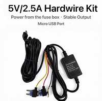Nouvel adaptateur d'alimentation pour voiture ACC, kit de câblage direct DC 5V 2.5A avec protection OTP pour caméras embarquées et détecteurs de radar GPS, Micro USB