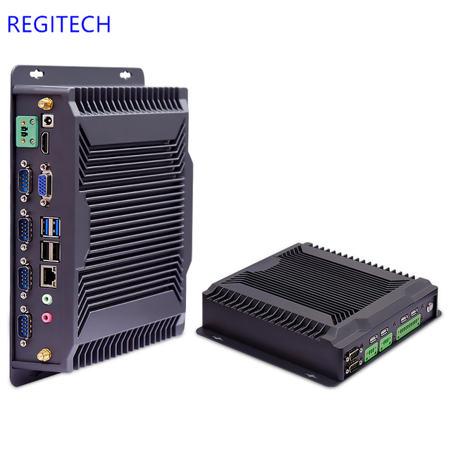 Embedded Industrial PC Box Fanless Dual Core I3/I5/I7 2GB RAM 128GB Storage Digital Signage Automation Windows 11 in Stock