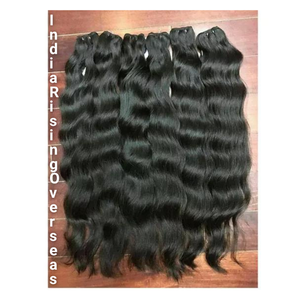 100% paquets de cheveux ondulés naturels vierges indiens bruts Remy de qualité capillaire Texture ondulée douce avec des cuticules aux extrémités complètes Alignées Aspect naturel - Product Image 1