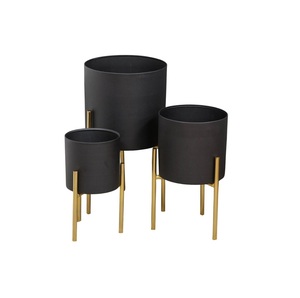 Metal planter stand with Removeable Bucket style pot gold color set of 2 available in wholesale price from top listed exporter - Product Image 6