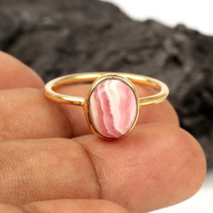 Anillo de compromiso de Rodocrosita Natural al por mayor a granel, joyería minimalista fina de Plata de Ley 925, aniversario de compromiso para mujer - Product Image 4