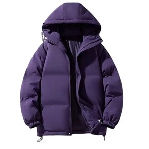 Wholesale Winter Men's Formal Puffer Bomber <b>Jacket</b> with Stand <b>Collar</b> Front Logo Slim Fit - Product Image 3