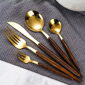 Ensemble de couverts en acier inoxydable plaqué nickel artisanal à motifs de feuilles et de brindilles, couverts modernes, luxe, repas, écologique, minimaliste - Product Image 4