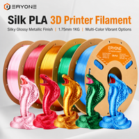 Filament d'imprimante 3D ERYONE Silk PLA 1,75 mm 1 kg, finition soyeuse brillante pour imprimantes 3D FDM