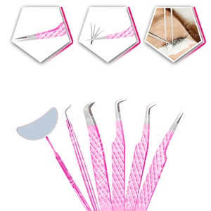 Professional Quality Stainless Steel <b>Eyelash</b> Extension Tweezers 0.03mm Sharp Fine Fiber Tips Lash Grip <b>Fan</b> Pickup Isolation - Product Image 2