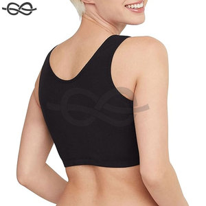 Soutien-gorge de sport de fitness élégant et confortable pour femmes, col rond, bralette en coton, haut court, vêtements et superpositions - Product Image 4