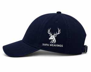 Xafa Weavings XV-C-85 Custom Embroidered 6 Panel <b>Baseball</b> <b>Cap</b> <b>Navy</b> Blue Adjustable Cotton Dad <b>Cap</b> Silver Copper Buckle High - Product Image 4