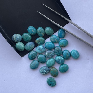Crisocola verde azul Natural de 8mm y 10mm, cabujones sueltos calibrados con parte posterior plana ovalada lisa, DIY para la fabricación de joyas, piedra al por mayor - Product Image 3