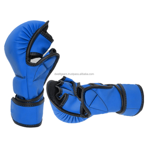 Unisex Lightweight MMA Grappling Gloves Premium PU Leather Open Palm Design Sparring Training Fighting Hook Loop Closure Custom - Product Image 5