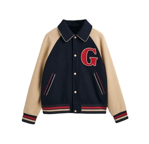 OEM personalizado hombres chaqueta de lana Varsity Old School Varsity diseño cálido lana al por mayor a granel invierno letras patrón - Product Image 1