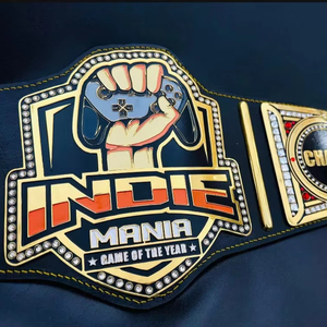 เข็มขัดมวยปล้ำหนังแท้นิ่มหนา2มม. ออกแบบโลโก้ด้านหน้าสำหรับใส่ศิลปะการต่อสู้แบบพรีเมียม - Product Image 1