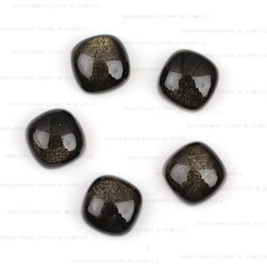 หินอัญมณีออบซิเดียนแบบหลวมสำหรับทำเครื่องประดับหมอนอิง10มม. เงาทองธรรมชาติคุณภาพสูง - Product Image 1