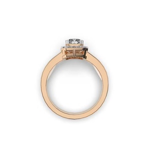 Bague de fiançailles en or 14 carats à coupe rayonnante certifiée IGI F Color VS1 Clarity Lab Grown Diamond with Hidden Halo Side Diamonds Wedding - Product Image 2