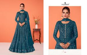 Blue Needle exporte des vêtements ethniques indiens du Pakistan, multicolores, lourds, Faux Georgette Salwar Kameez pour femmes à bas prix - Product Image 4
