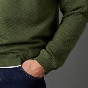 Sweat-shirt pour hommes à manches longues avec logo personnalisé, design matelassé, vêtements décontractés, couleur unie, pour les acheteurs en gros, prix avantageux, 2026 - Product Image 3