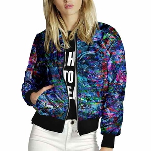 Alta calidad personalizado azul satén poliéster niñas mejor XL tamaño bordado bombardero chaquetas transpirable liso teñido metálico - Product Image 6