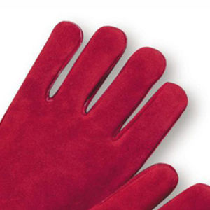 Guantes de soldadura de cuero dividido de vaca Seguridad de cuero genuino de piel de vaca larga - Product Image 6