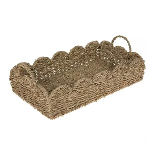 OEM Custom Rustic Seagrass <b>Storage</b> Tray Handwoven Natural Brown Back to School - Product Image 1
