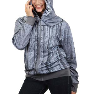 Alta calidad 100% algodón mezclado térmico cara completa Zip-up Hoodie moda de gran tamaño para Puff estampado totalmente personalizable para invierno - Product Image 2