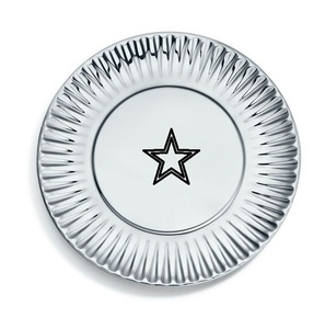 Plato para servir comida de Metal de calidad elegante para boda Diseño elegante Forma redonda Color plata Diseño de estrella Cargador Paladar - Product Image 1