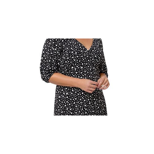 Abito Elegante da Donna Leota Becca in Jersey Lavabile Nero Taglia 1X con Spacchi e Maniche a Sbuffo per Feste Formali e Serate in Discoteca - Product Image 2