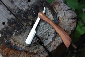 Rasoir de coiffeur en acier inoxydable fait à la main personnalisé lame damas manche en bois bricolage rasoir Shavette OEM pris en charge fabricant direct - Product Image 2