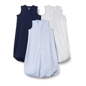 Sac de couchage respirant en coton sans manches pour bébé unisexe, couverture portable TOG 0.5, lot de 3, bleu marine/koala/à rayures, 12-18 mois - Product Image 1