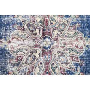 Alfombra Vintage de 3.7x6.2 pies, Alfombra Azul Marroquí de Lana - Product Image 5